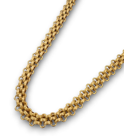 Colar Wide Chain - em aço inoxidável dourado