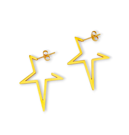 Brincos Stars Gold - em aço inoxidável