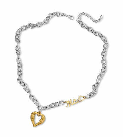 Colar Mother`s Heart Silver - em aço inoxidável