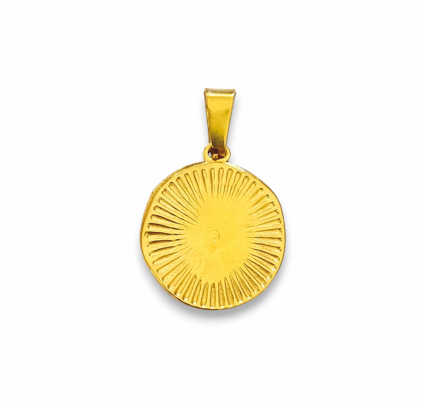 Medalha Rosto - em aço inoxidável dourado