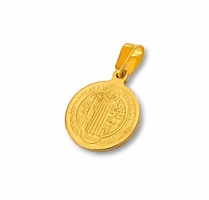 Medalha São Bento - em aço inoxidável dourado