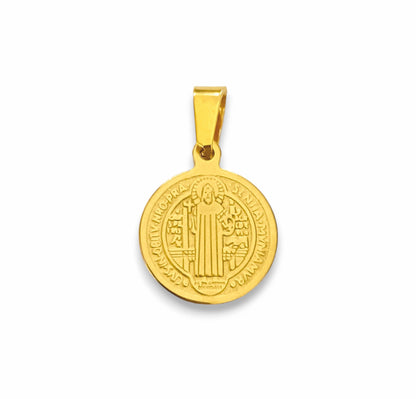 Medalha São Bento - em aço inoxidável dourado