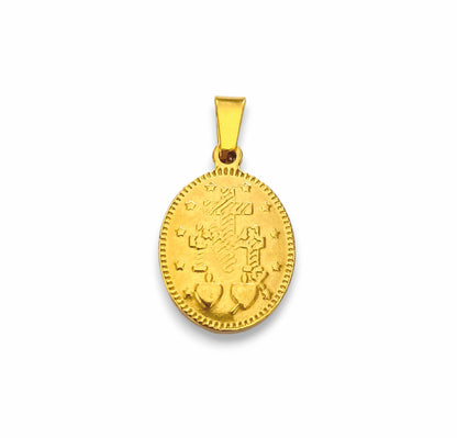 Medalha Senhora das Graças - em aço inoxidável dourado