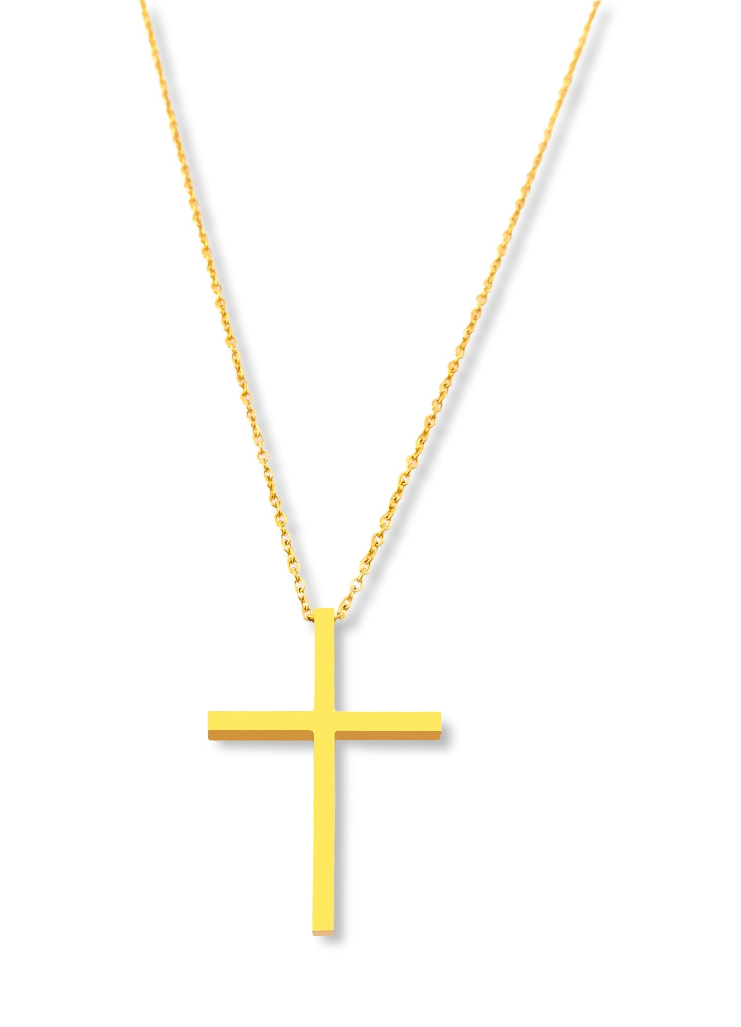 Colar Golden Cross - em aço inoxidável